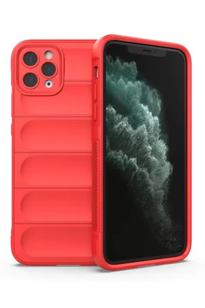 Newface Apple iPhone 11 Pro Max Kılıf Optimum Silikon - Kırmızı