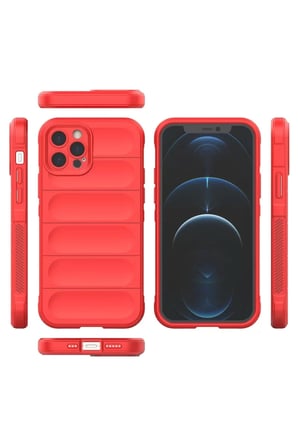 Newface Apple iPhone 12 Pro Max Kılıf Optimum Silikon - Kırmızı