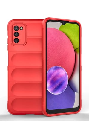 Newface Samsung Galaxy A03S Kılıf Optimum Silikon - Kırmızı