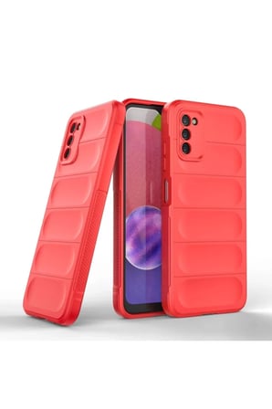 Newface Samsung Galaxy A03S Kılıf Optimum Silikon - Kırmızı