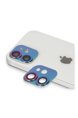 Newface Apple iPhone 11 Pers Alüminyum Kamera Lens - Rainbow