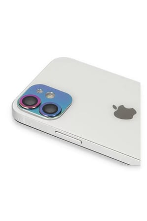 Newface Apple iPhone 11 Pers Alüminyum Kamera Lens - Rainbow
