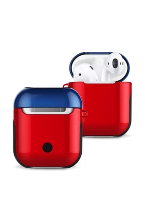 Newface Apple Airpods 2 (2.nesil) 3in1 Kılıf - Kırmızı-Lacivert