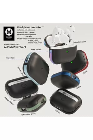 Movenchy Apple Airpods 3 (3.nesil) MO-A8 Armor Kılıf - Kırmızı