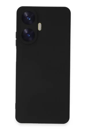 Newface Realme C55 Kılıf Nano içi Kadife Silikon - Siyah