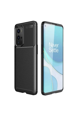Newface One Plus 9 Pro Kılıf Auto Focus Karbon Kapak - Siyah