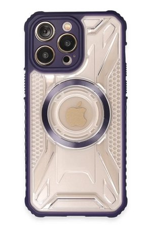 Newface Apple iPhone 14 Pro Kılıf Prag Magneticsafe Kapak - Derin Mor
