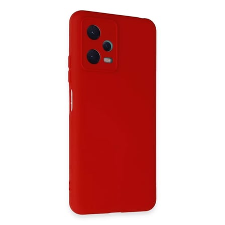 Newface Xiaomi Redmi Note 12 5G Kılıf Nano içi Kadife Silikon - Kırmızı