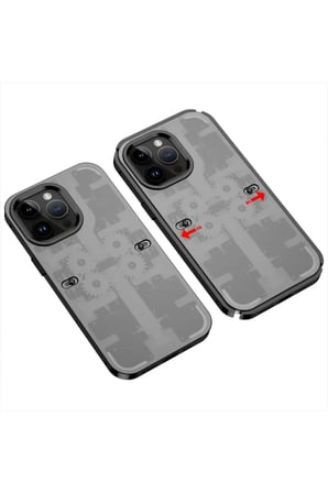 Newface Apple iPhone 14 Pro Kılıf Mekanik Bumper Kapak - Siyah