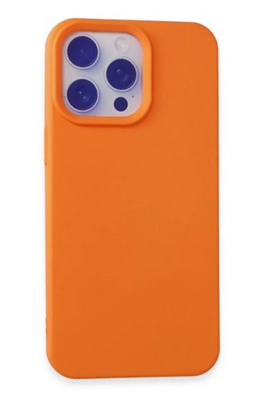 Newface Apple iPhone 15 Pro Max Kılıf Nano içi Kadife Silikon - Turuncu