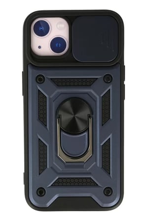 Newface Apple iPhone 15 Kılıf Pars Lens Yüzüklü Silikon - Lacivert