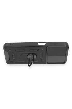 Newface Samsung Galaxy M14 5G Kılıf Pars Lens Yüzüklü Silikon - Siyah
