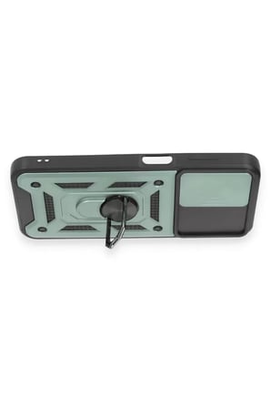 Newface Samsung Galaxy M14 5G Kılıf Pars Lens Yüzüklü Silikon - Yeşil