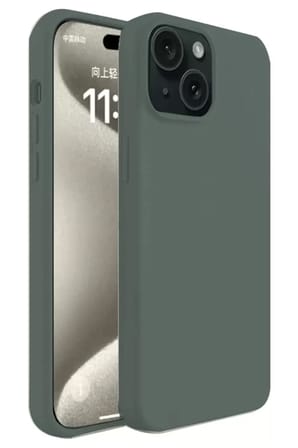 Newface Apple iPhone 15 Plus Kılıf First Silikon - Koyu Yeşil