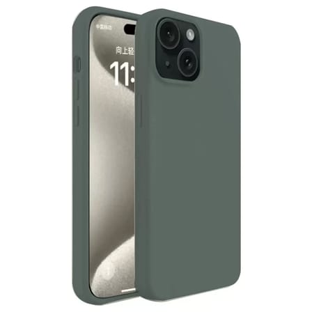 Newface Apple iPhone 15 Plus Kılıf First Silikon - Koyu Yeşil