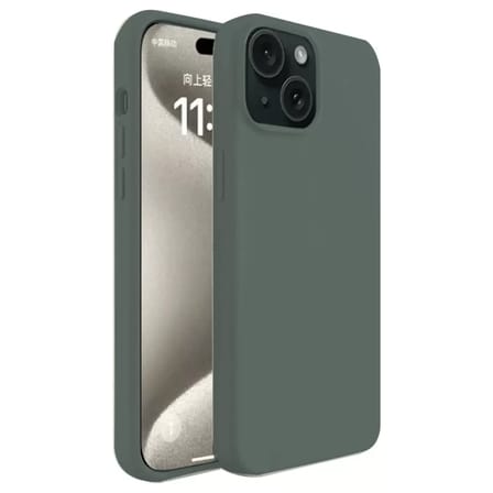 Newface Apple iPhone 15 Plus Kılıf First Silikon - Koyu Yeşil
