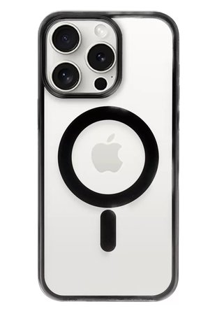 Newface Apple iPhone 15 Pro Kılıf Erozi Magsafe Kapak - Siyah