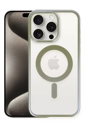Newface Apple iPhone 15 Pro Max Kılıf Erozi Magsafe Kapak - Gri