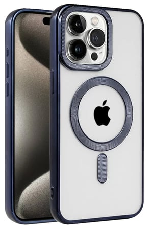 Newface Apple iPhone 15 Pro Kılıf Kronos Magsafe Kapak - Lacivert