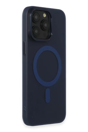 Newface Apple iPhone 15 Pro Max Kılıf Lodos Magneticsafe Mat Kapak - Mavi
