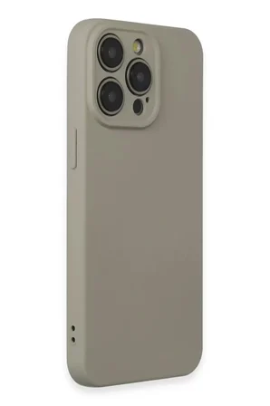 Newface Apple iPhone 15 Pro Max Kılıf Nano içi Kadife Silikon - Beyaz Titanyum