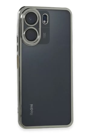 Newface Xiaomi Redmi 13C Kılıf Razer Lensli Silikon - Gümüş