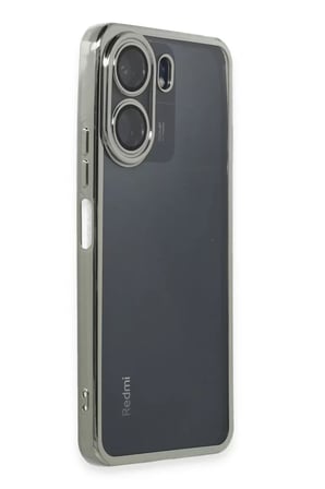 Newface Xiaomi Redmi 13C Kılıf Razer Lensli Silikon - Gümüş