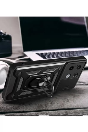 Newface Xiaomi Redmi Note 13 Pro 4G Pars Lens Yüzüklü Silikon - Siyah