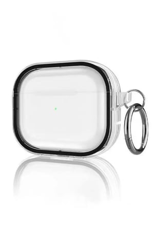 Movenchy Apple Airpods Pro 2 (2.nesil) Shiny Şeffaf Kılıf - Siyah