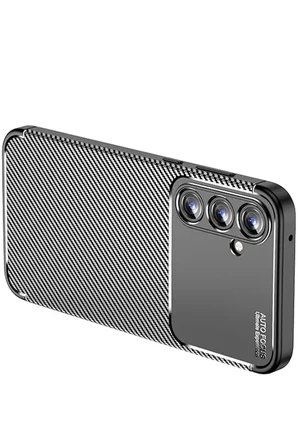 Newface Samsung Galaxy A15 4G Kılıf Auto Focus Karbon Kapak - Siyah