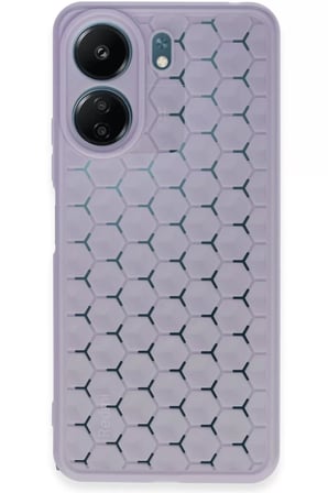 Newface Xiaomi Redmi 13C Kılıf Petek Silikon Kapak - Lila