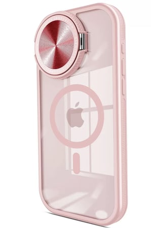 Newface Apple iPhone 15 Pro Kılıf Teleskop Lens Magsafe Silikon Kapak - Pembe