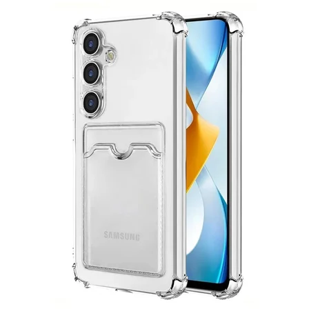 Newface Samsung Galaxy S24 Plus Kılıf Kart Şeffaf Silikon - Şeffaf
