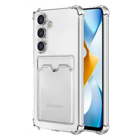 Newface Samsung Galaxy S24 Plus Kılıf Kart Şeffaf Silikon - Şeffaf