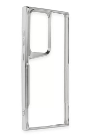 Newface Samsung Galaxy S24 Ultra Kılıf Boyi Silikon Kapak - Gümüş