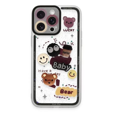 Newface Apple iPhone 14 Pro Kılıf Sweet Desenli Silikon Kapak - Sarı