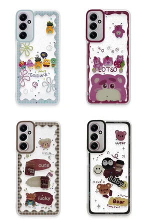 Newface Samsung Galaxy A15 4G Kılıf Sweet Desenli Silikon Kapak - Şeffaf