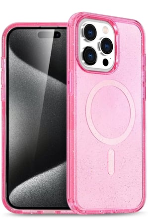 Newface Apple iPhone 15 Pro Max Kılıf Star Magsafe Kapak - Pembe