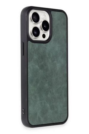 Newface Apple iPhone 14 Pro Max Kılıf Aras Deri Kapak - Koyu Yeşil