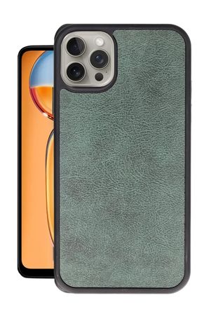 Newface Apple iPhone 15 Pro Kılıf Aras Deri Kapak - Koyu Yeşil