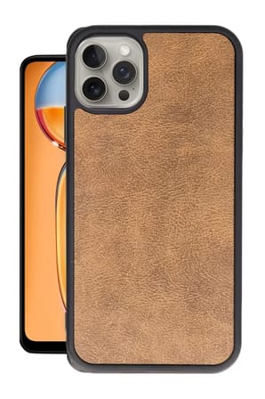 Newface Apple iPhone 15 Pro Max Kılıf Aras Deri Kapak - Taba