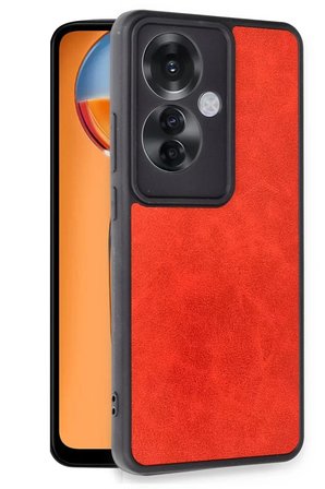Newface Oppo Reno 11F Kılıf Aras Deri Kapak - Kırmızı