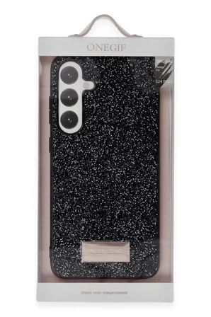 Onegif Samsung Galaxy A55 5G Bright Simli Kapak - Siyah
