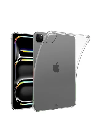 Newface Apple iPad Pro 11 (2024) Kılıf Anti Shock Tablet Silikon - Şeffaf