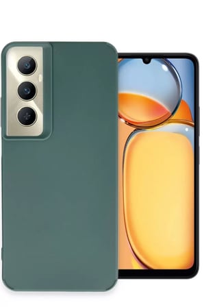 Newface Realme C65 Kılıf Petro Silikon - Koyu Yeşil