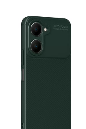 Newface Vivo Y18 Kılıf Auto Focus Karbon Kapak - Koyu Yeşil