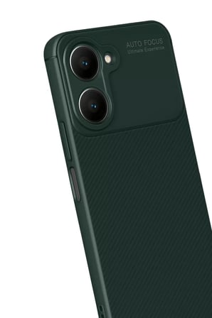 Newface Vivo Y18 Kılıf Auto Focus Karbon Kapak - Koyu Yeşil