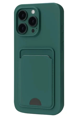 Newface Apple iPhone 16 Pro Max Kılıf Kelvin Kartvizitli Silikon - Koyu Yeşil