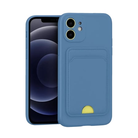 Newface Apple iPhone 11 Kılıf Kelvin Kartvizitli Silikon - Mavi