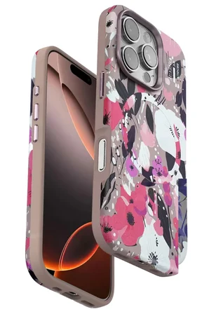 Onegif Apple iPhone 16 Pro Flower Series Magsafe Kapak - Pembe